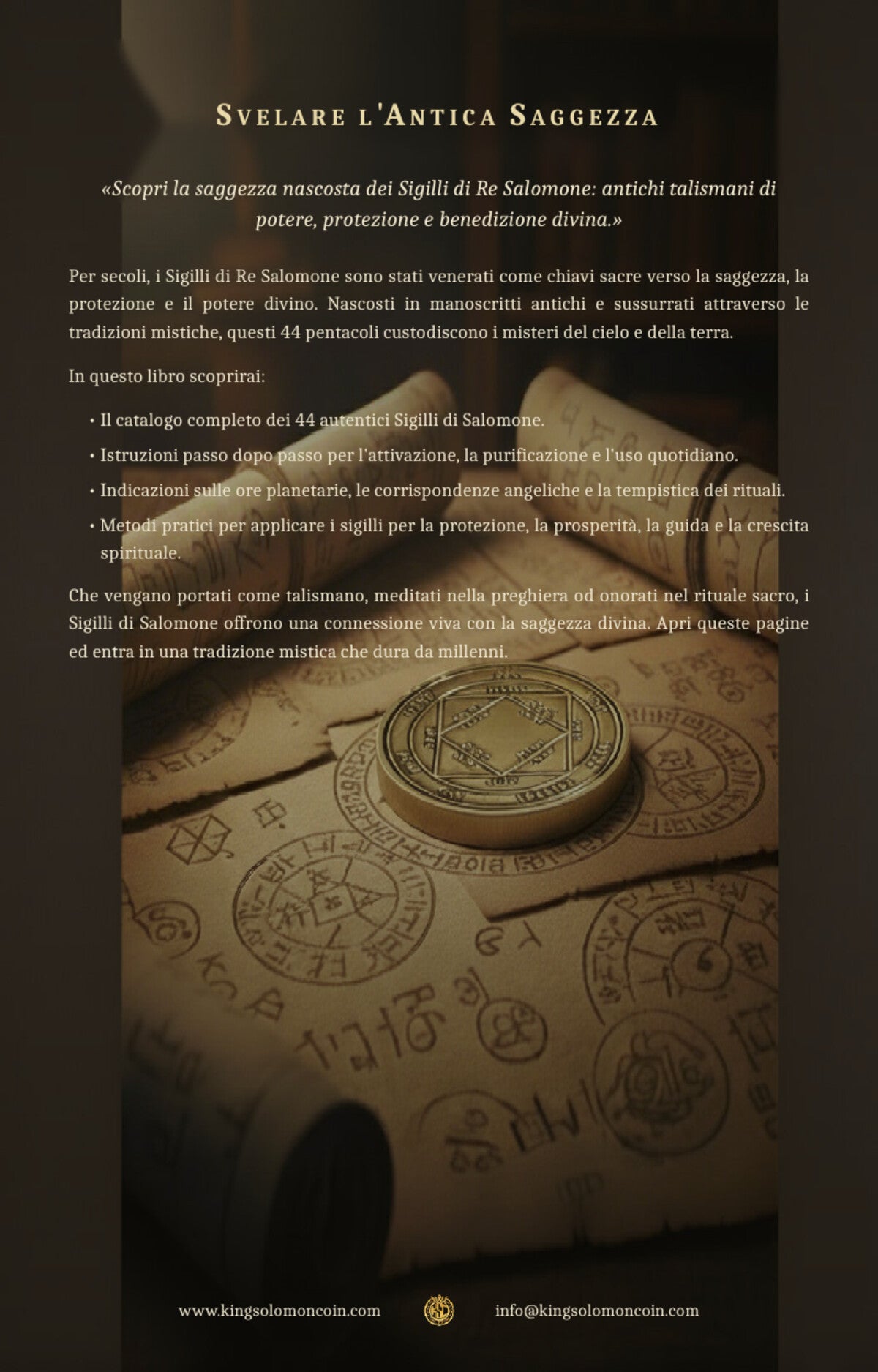 I 44 Sigilli di Re Salomone – quarta di copertina della guida PDF in italiano