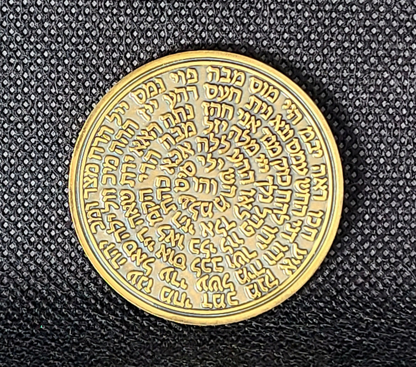 Fourth Pentacle of Saturn Necklace solid brass seal shown at an angle