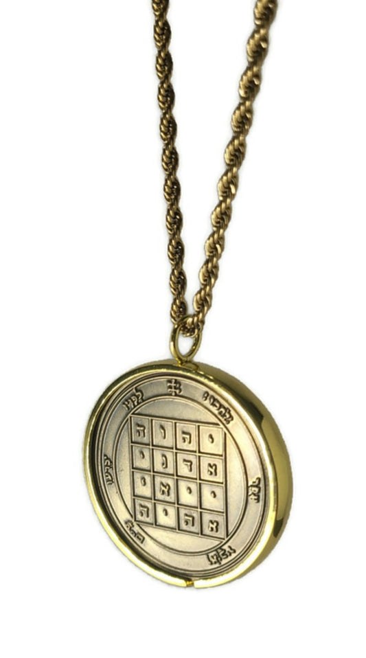First Pentacle of Saturn 72 names of God 1FitAll bezel Necklace.