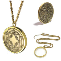 Collier Troisième Pentacle du Soleil – Sceau de Salomon, 72 Noms de Dieu