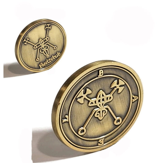 Bael Demon Sigil Coin - Ars Goetia First King Seal in Solid Brass
