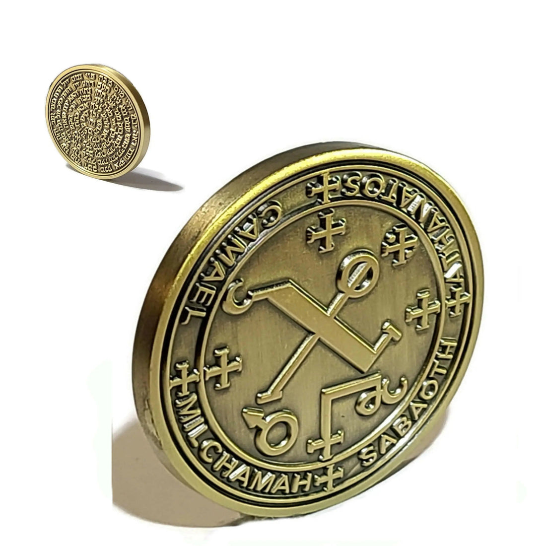 Archangel Camael Seal talisman coin solid brass engraved with the love and harmony sigil and 72 Names of God