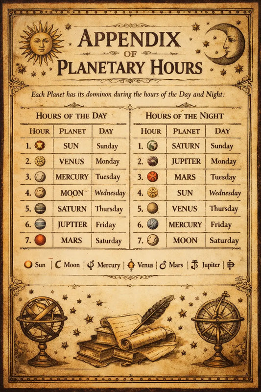 Appendix of Planetary Hours King Solomon Coin