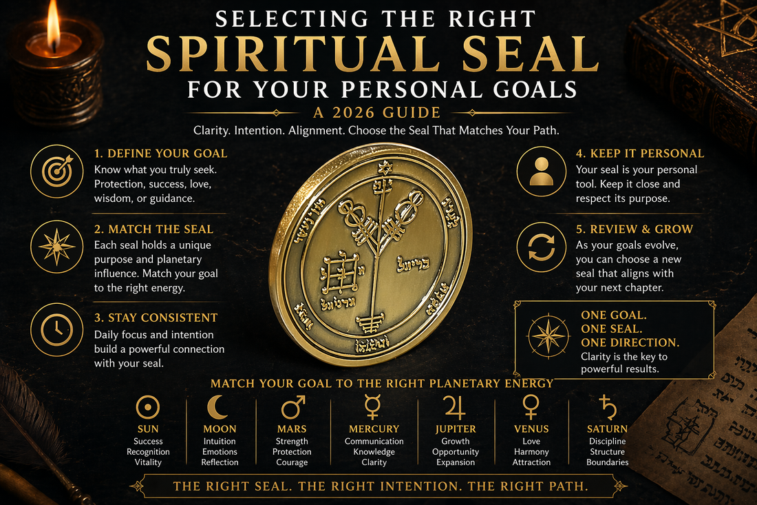 spiritual seal coin talisman with hebrew inscriptions used for choosing the right spiritual seal based on personal goals and planetary alignment