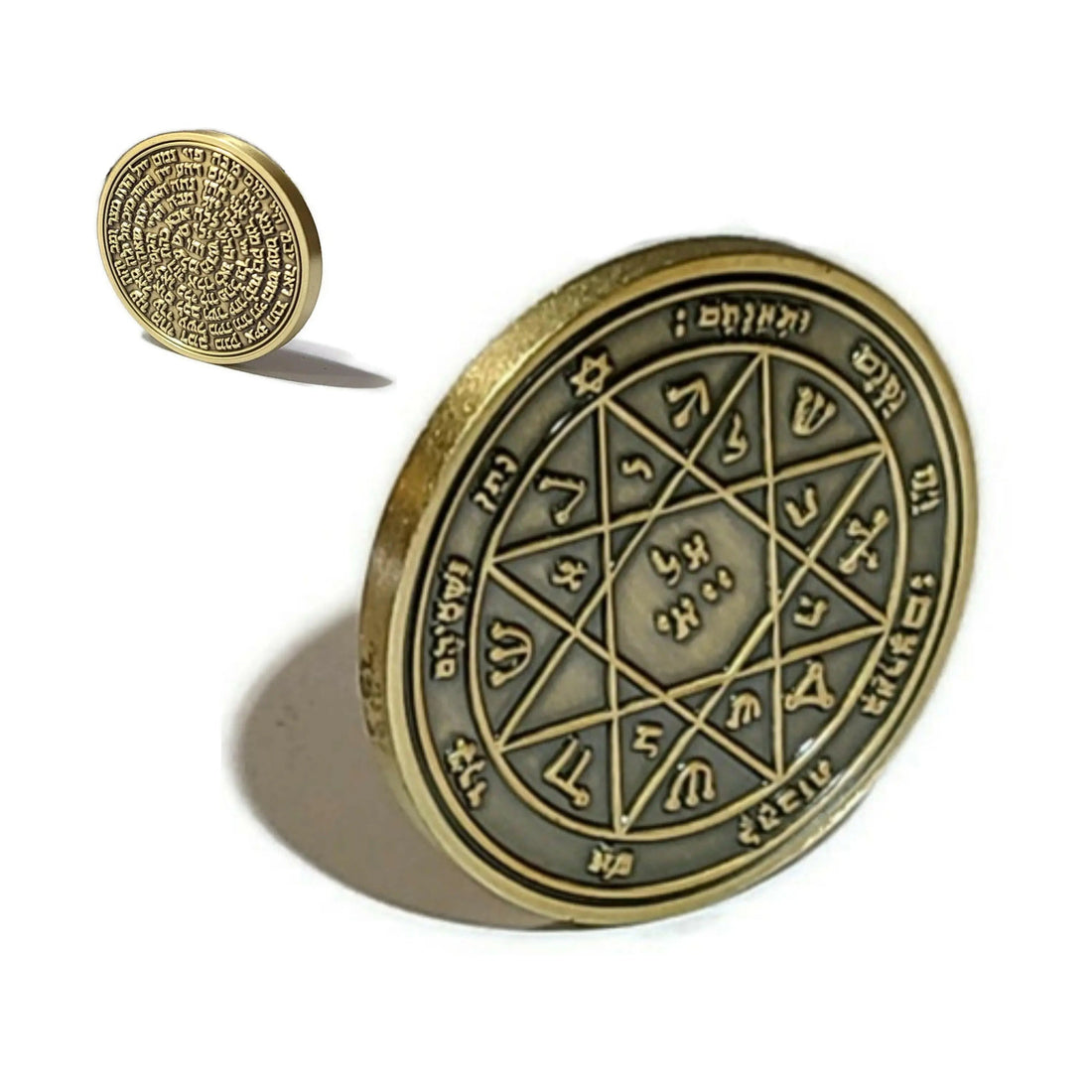 Seventh Pentacle of Mars coin -- Solomonic talisman for confounding and routing enemies