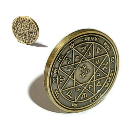 Seventh Pentacle of Mars coin -- Solomonic talisman for confounding and routing enemies