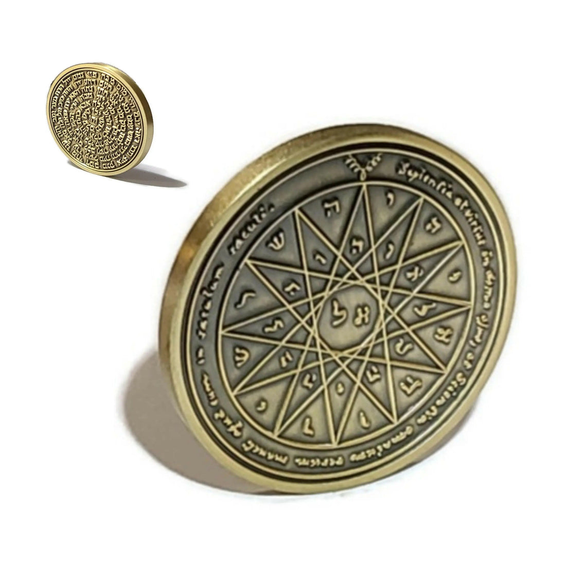 Fourth Pentacle of Mercury coin -- Solomonic talisman for opening doors and locks