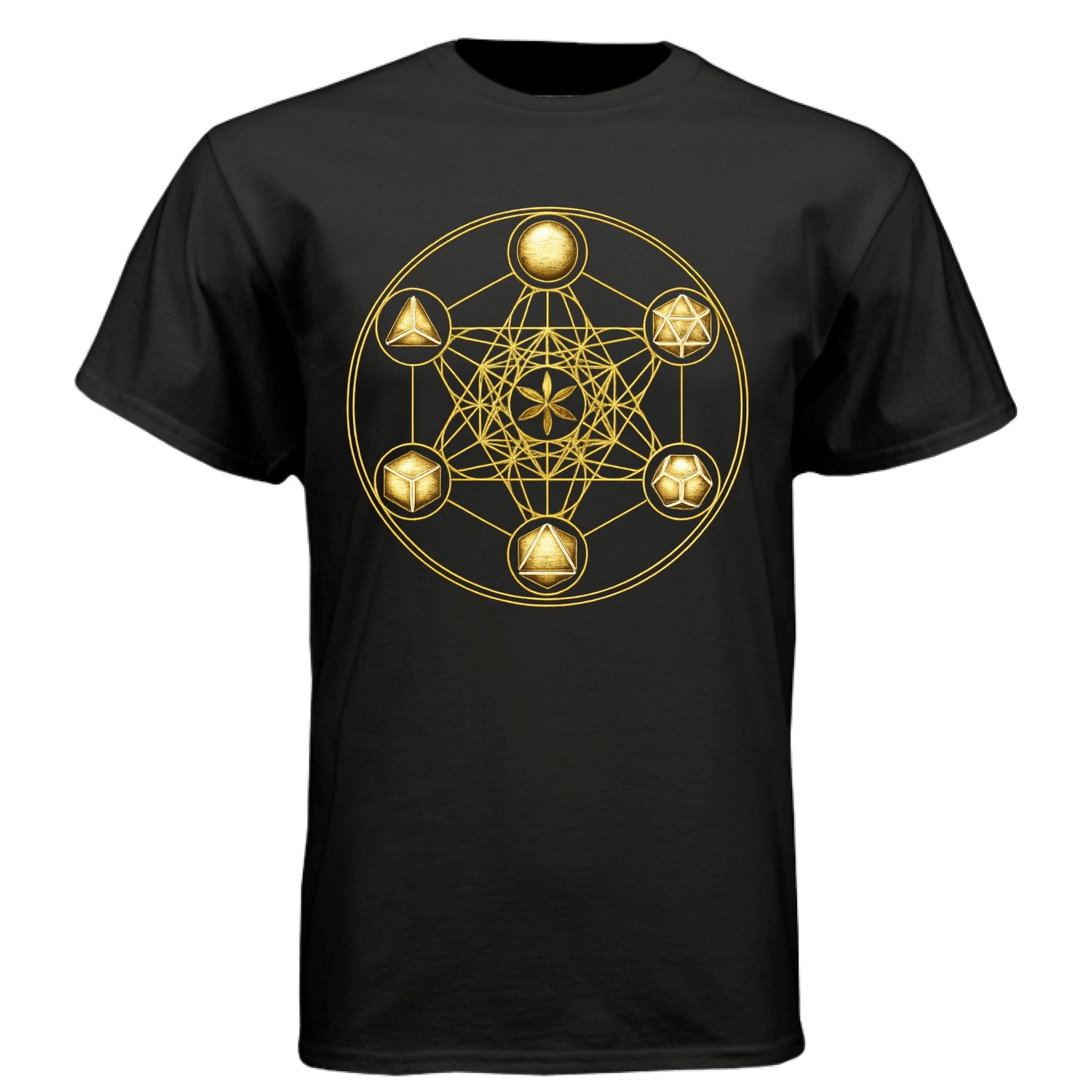 Metatron Cube seal on a Black T shirt.