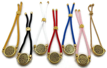 Secret Seal of Solomon Bracelet with 72 Names of God Snap Button King Solomon Coin