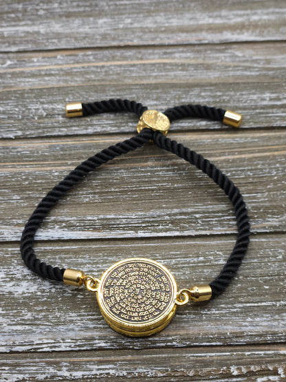72 Names of God Adjustable Bracelet for King Solomon Coin Snap Seal Charms King Solomon Coin