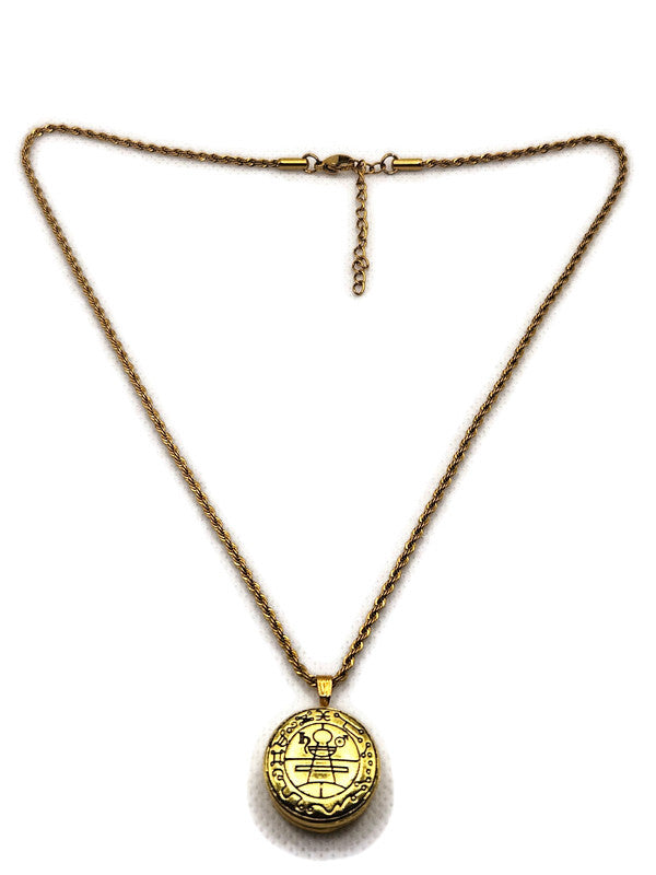 Secret Seal of Solomon Necklace with 72 Names of God Snap Button