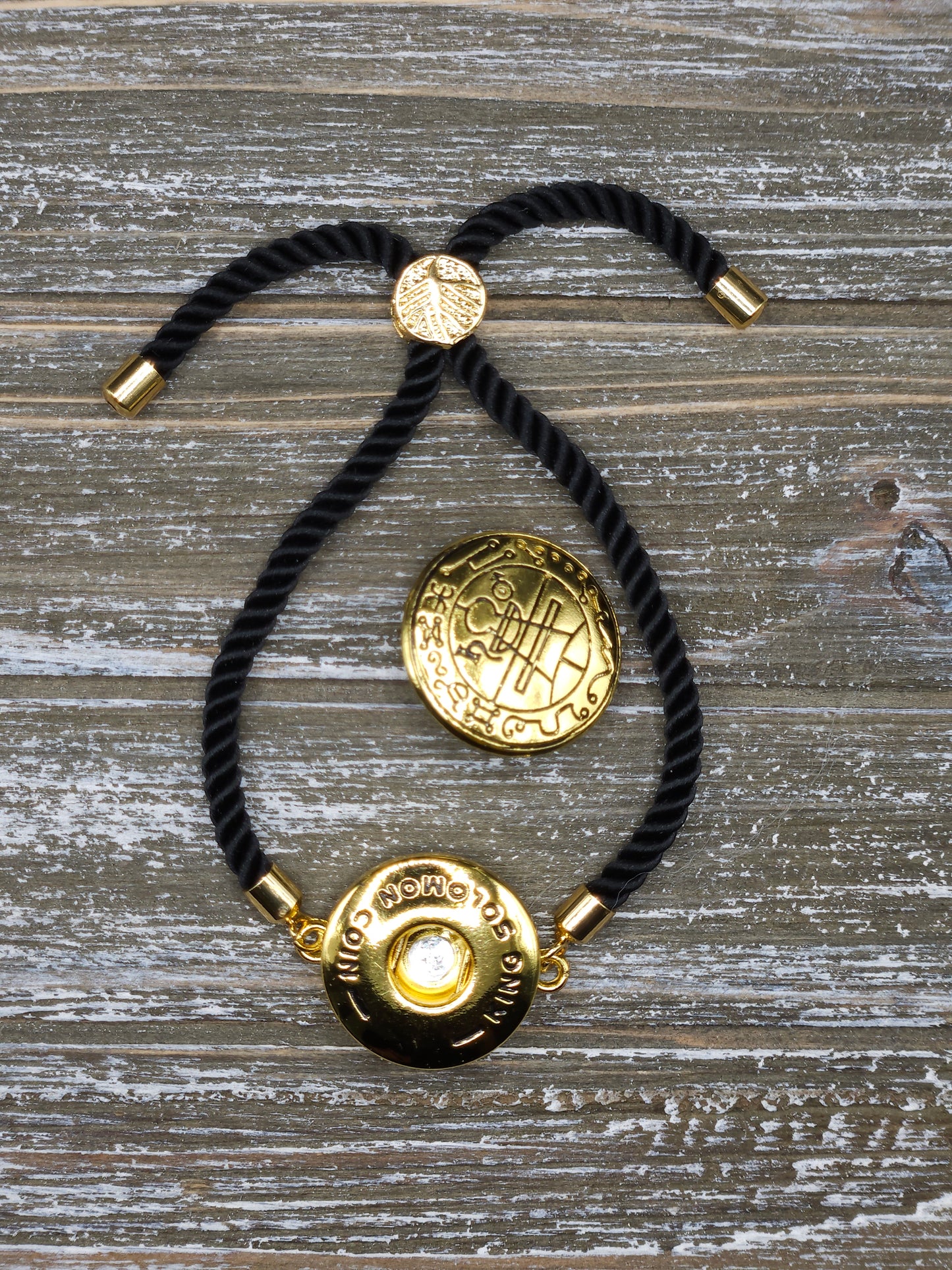 Secret Seal of Solomon Bracelet with 72 Names of God Snap Button