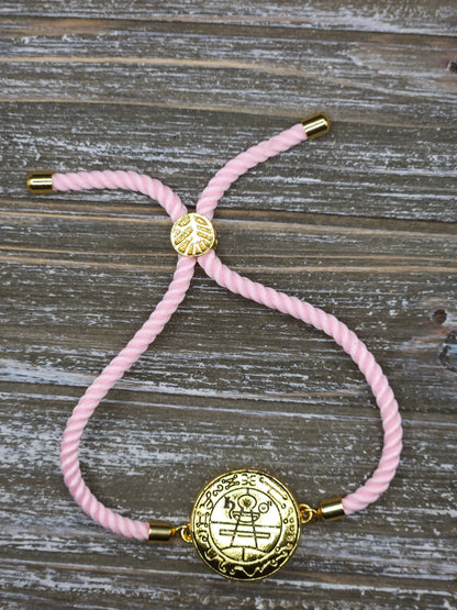 Secret Seal of Solomon Bracelet with 72 Names of God Snap Button King Solomon Coin