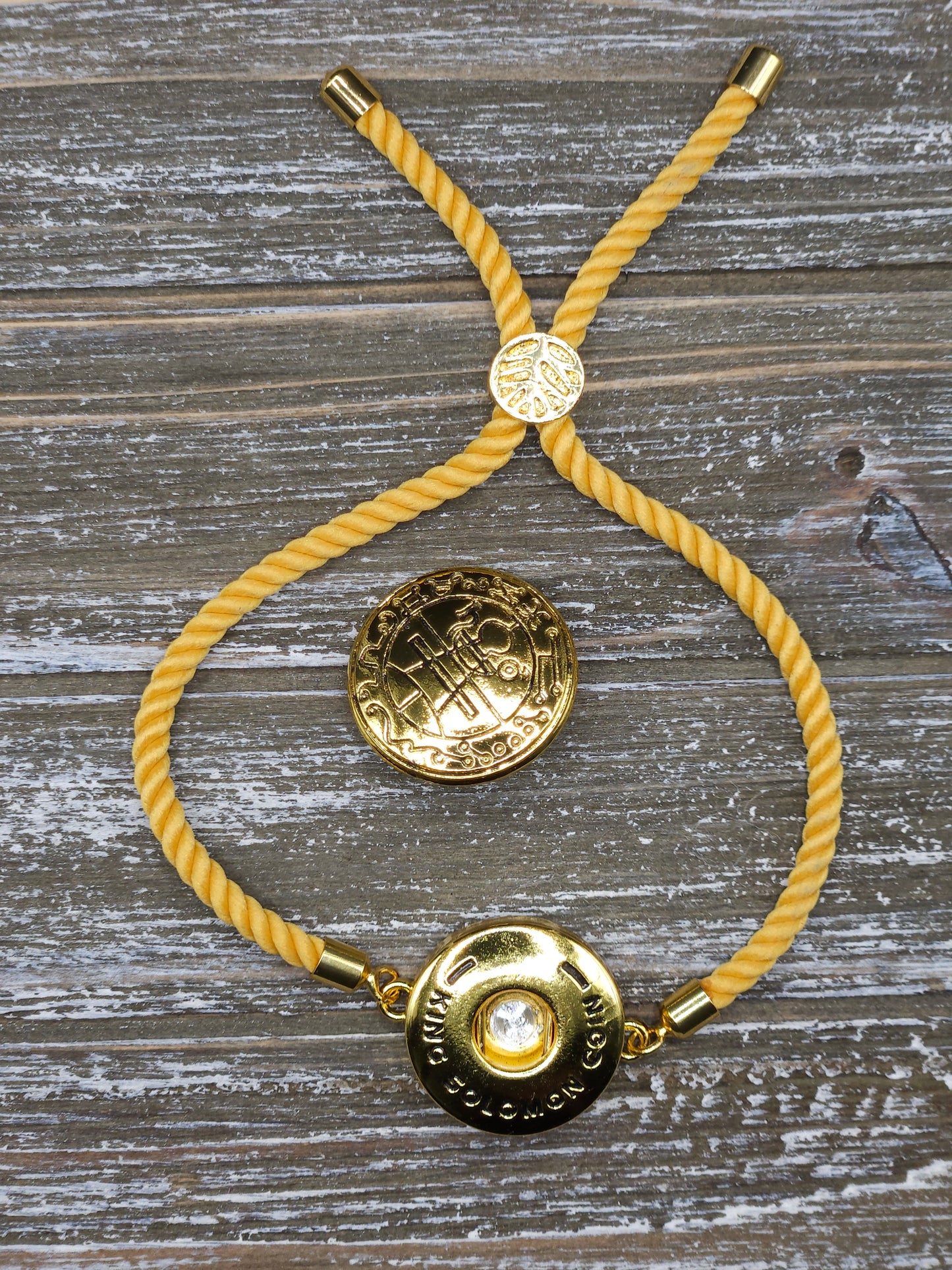 Secret Seal of Solomon Bracelet with 72 Names of God Snap Button