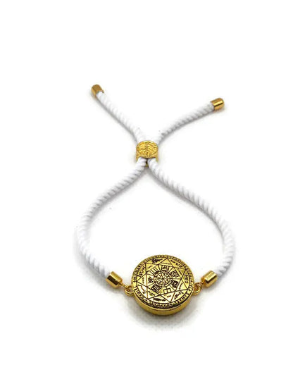 Seal of the Seven Archangels Bracelet with 72 Names of God Snap Button King Solomon Coin