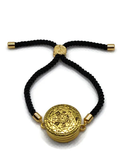 Seal of the Seven Archangels Bracelet with 72 Names of God Snap Button King Solomon Coin