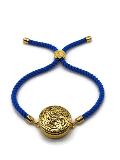 Seal of the Seven Archangels Bracelet with 72 Names of God Snap Button King Solomon Coin