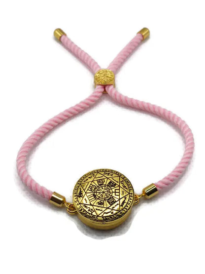 Seal of the Seven Archangels Bracelet with 72 Names of God Snap Button King Solomon Coin