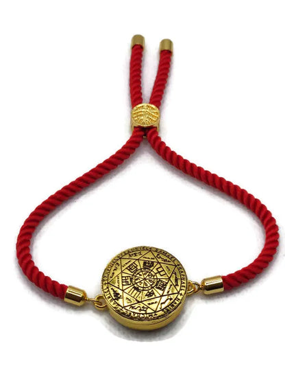 Seal of the Seven Archangels Bracelet with 72 Names of God Snap Button King Solomon Coin