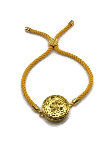 Seal of the Seven Archangels Bracelet with 72 Names of God Snap Button King Solomon Coin