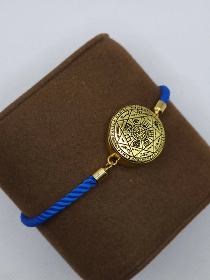 Seal of the Seven Archangels Bracelet with 72 Names of God Snap Button King Solomon Coin