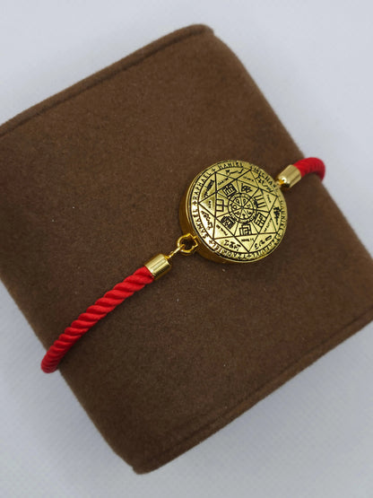 Seal of the Seven Archangels Bracelet with 72 Names of God Snap Button King Solomon Coin