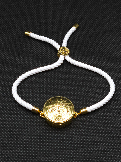Tetragrammaton Bracelet with 72 Names of God Snap Button King Solomon Coin
