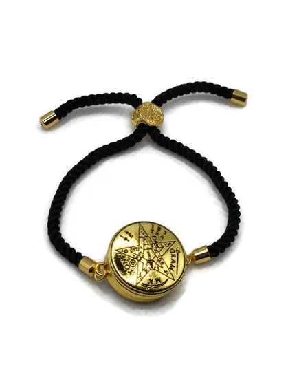 Tetragrammaton Bracelet with 72 Names of God Snap Button King Solomon Coin