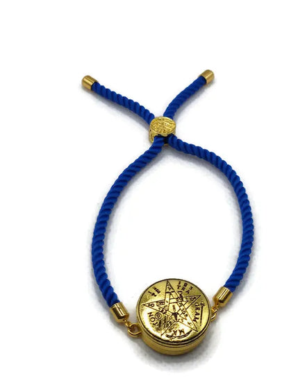 Tetragrammaton Bracelet with 72 Names of God Snap Button King Solomon Coin