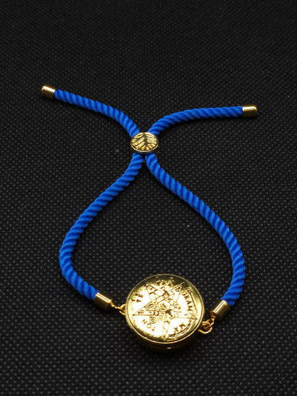 Tetragrammaton Bracelet with 72 Names of God Snap Button King Solomon Coin