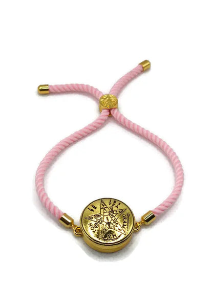 Tetragrammaton Bracelet with 72 Names of God Snap Button King Solomon Coin