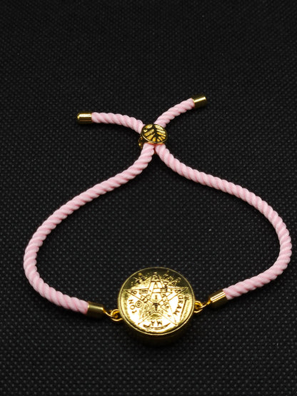 Tetragrammaton Bracelet with 72 Names of God Snap Button King Solomon Coin