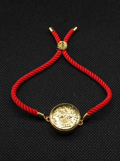 Tetragrammaton Bracelet with 72 Names of God Snap Button King Solomon Coin