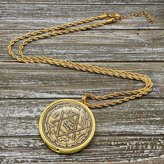 The Kabbalah Talisman 72 names of God 1FitAll bezel Necklace.