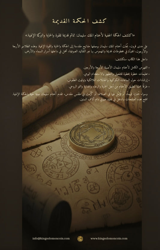 الأختام المقدسة للملك سليمان – الغلاف الخلفي للدليل بالعربية