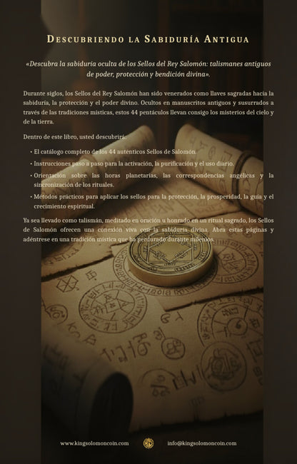 Los 44 Sellos del Rey Salomón – contraportada de la guía PDF en español