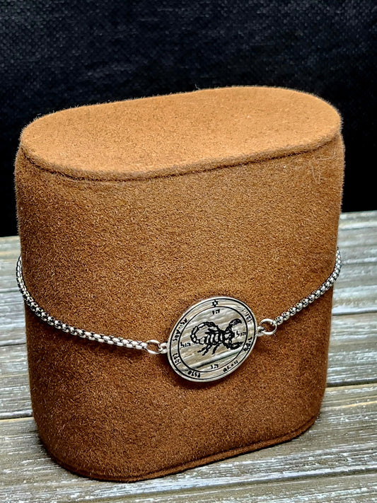 Fifth Pentacle of Mars 72 Names of God Bracelet Silver.