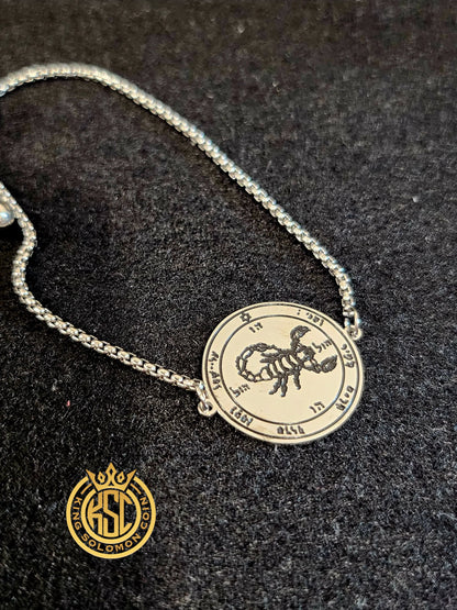 Fifth Pentacle of Mars 72 Names of God Bracelet Silver.