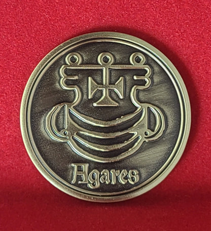 AGARES Agreas Aguares demon sigil Ars Goetia + 1FitAll bezel Necklace.