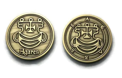 AGARES Agreas Aguares demon sigil Ars Goetia + 1FitAll bezel Necklace.