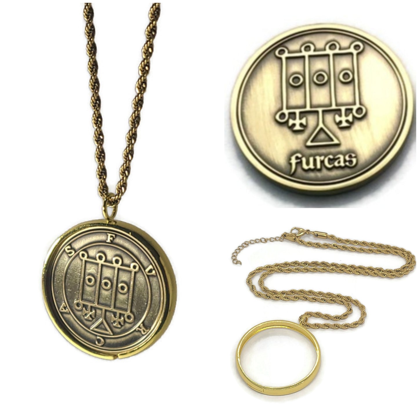 FURCAS demon sigil Ars Goetia 1FitAll bezel Necklace.