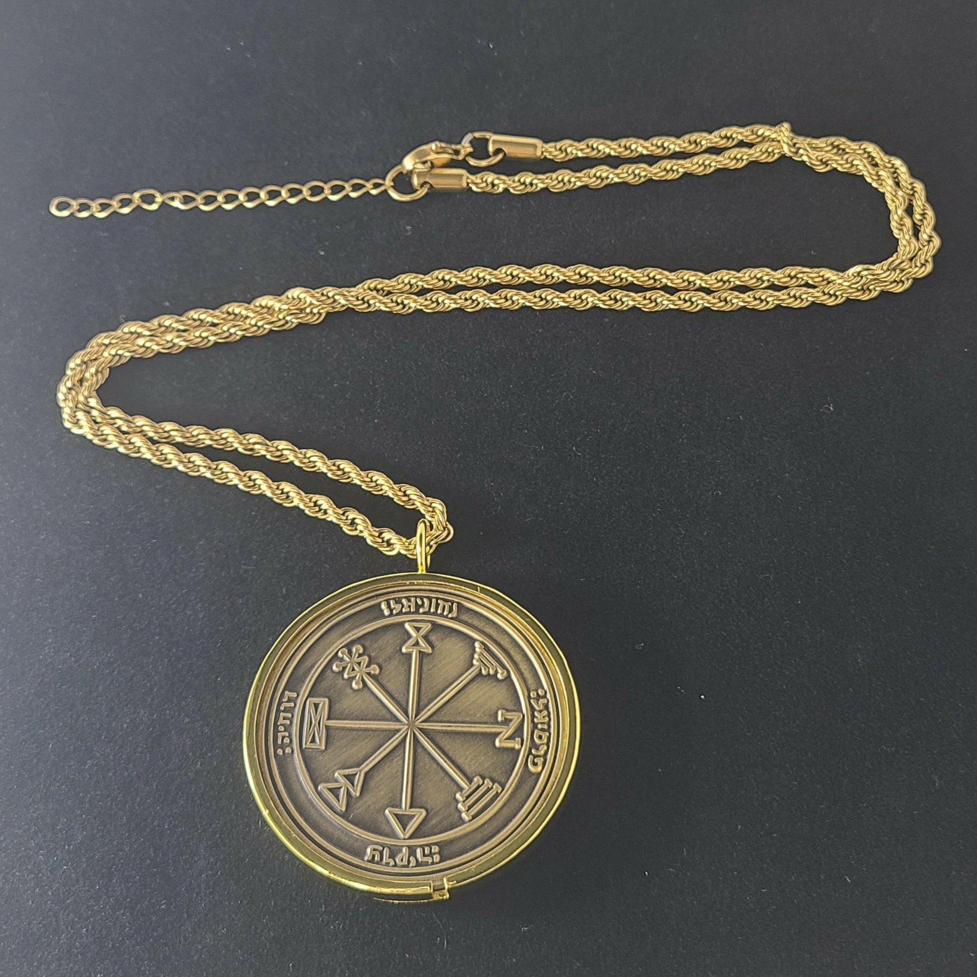 First Pentacle of Jupiter 72 names of God 1FitAll bezel Necklace.