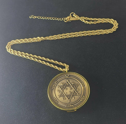 Second Pentacle of Jupiter 72 names of God 1FitAll bezel Necklace.