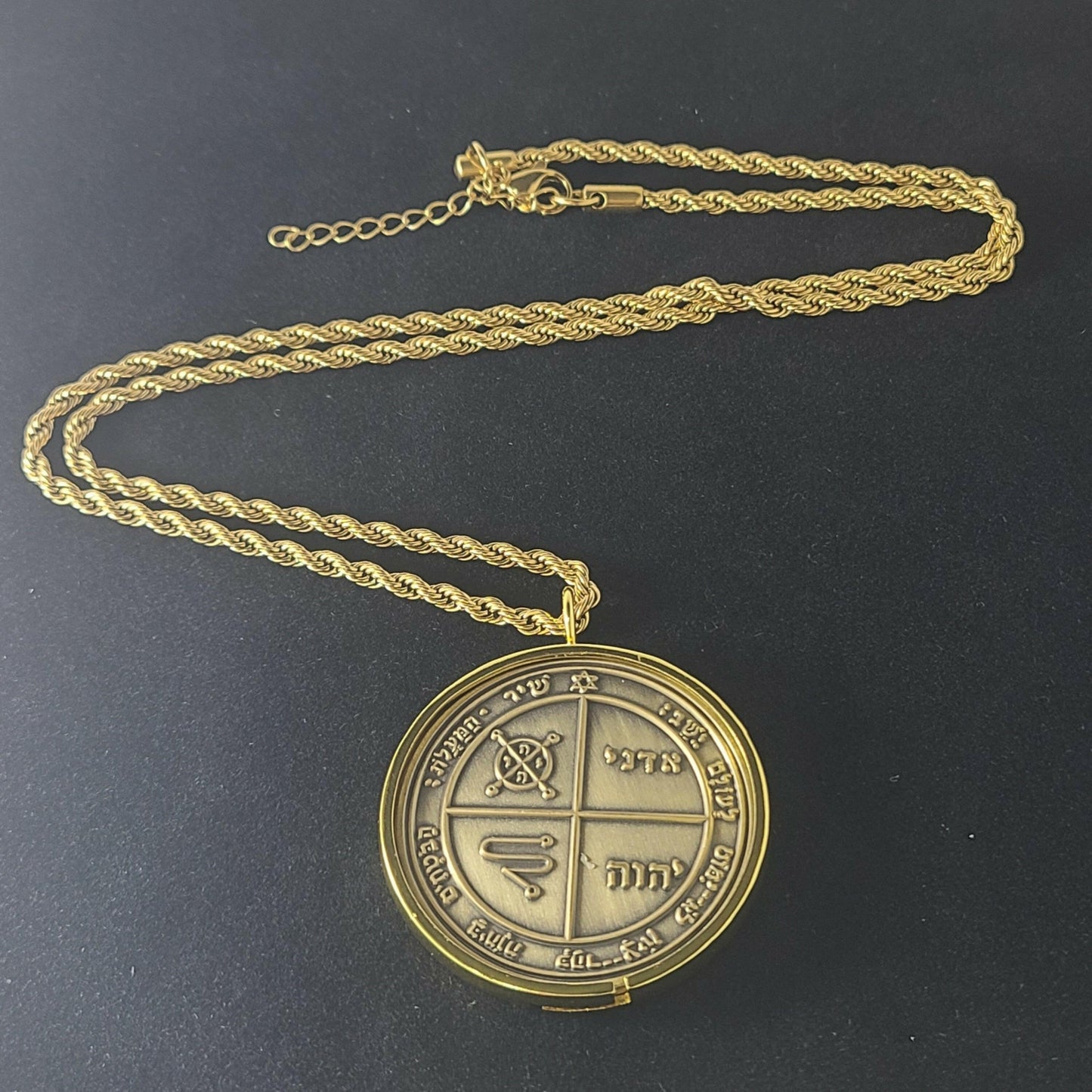 Third Pentacle of Jupiter 72 names of God 1FitAll bezel Necklace.