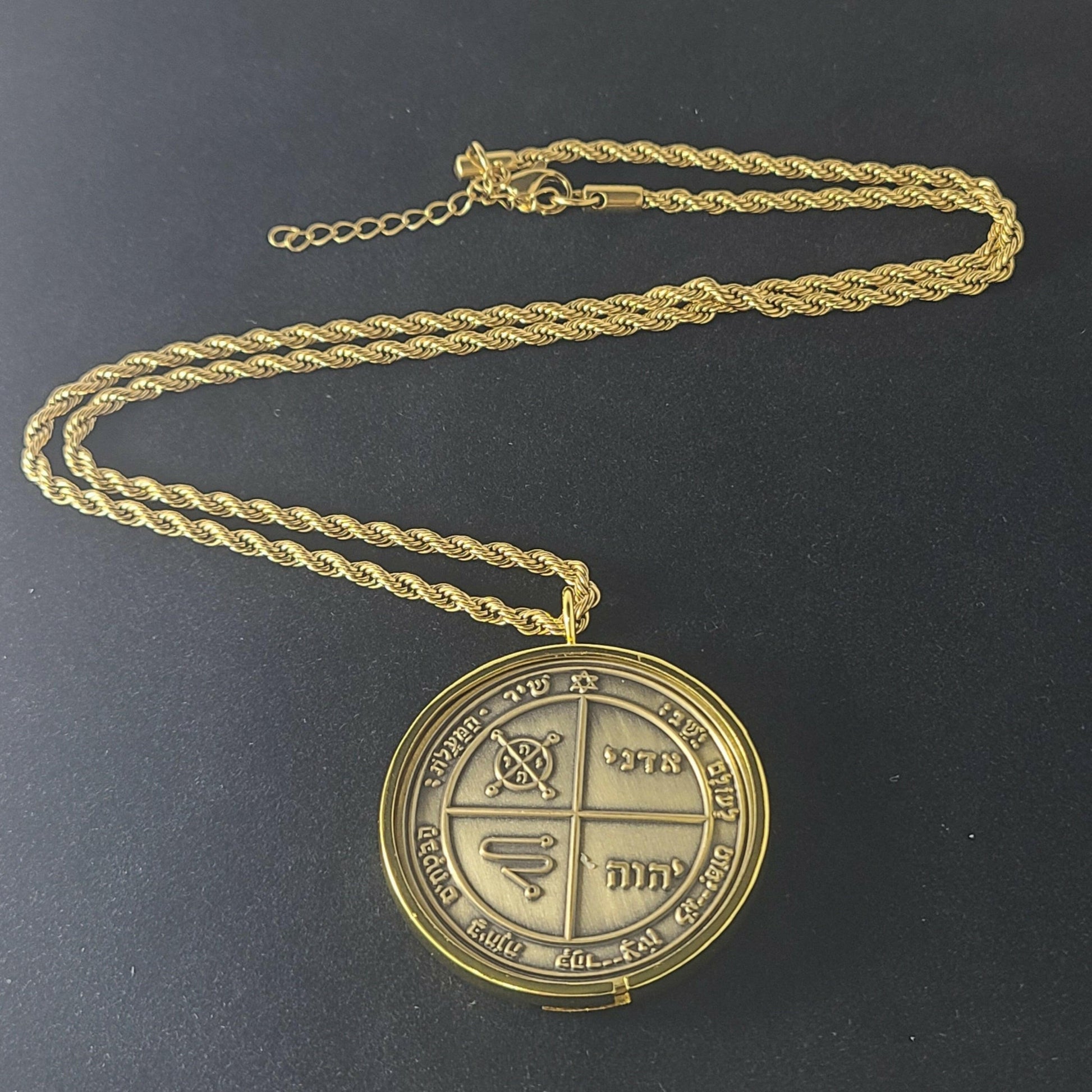 Third Pentacle of Jupiter 72 names of God 1FitAll bezel Necklace.