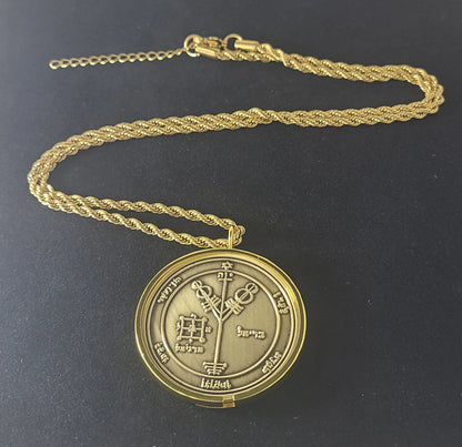Fourth Pentacle of Jupiter 72 names of God 1FitAll bezel Necklace.