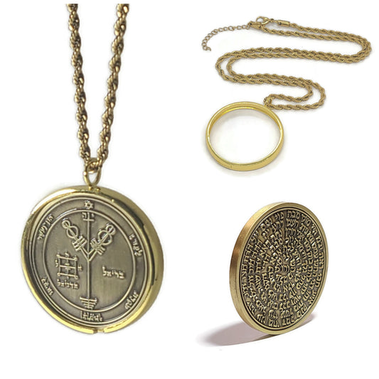 Fourth Pentacle of Jupiter 72 names of God 1FitAll bezel Necklace.