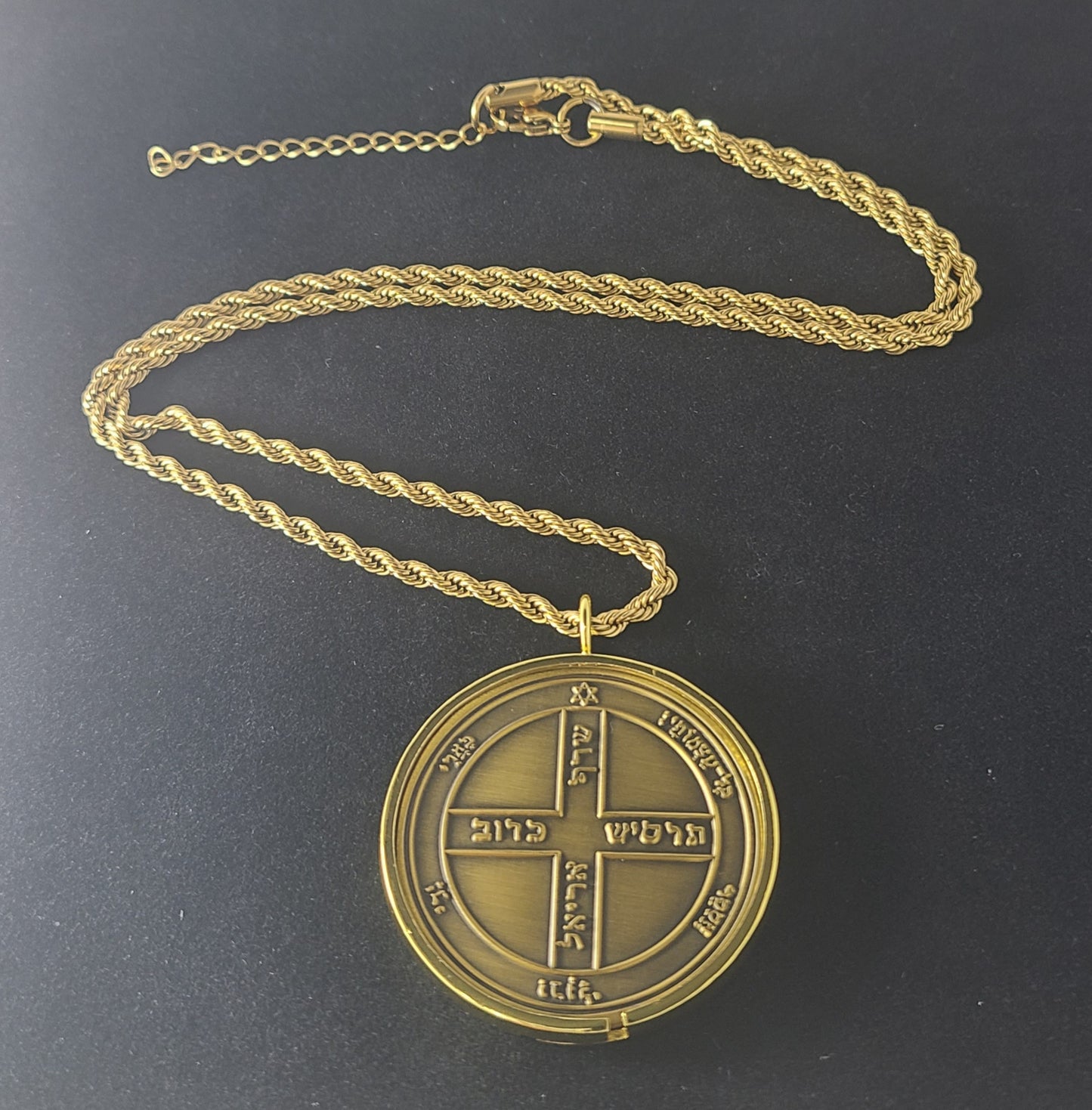 Sixth Pentacle of Jupiter 72 names of God 1FitAll bezel Necklace.