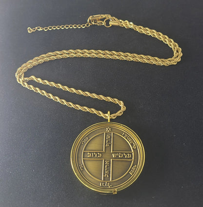 Sixth Pentacle of Jupiter 72 names of God 1FitAll bezel Necklace.