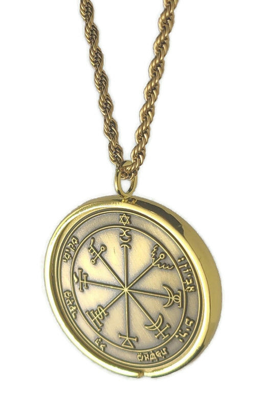 Seventh Pentacle of Jupiter 72 names of God 1FitAll bezel Necklace.